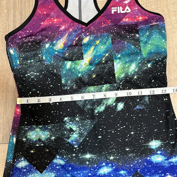Fila Active Racerback Tank Black and Space Design Size S - Picture 11 of 13